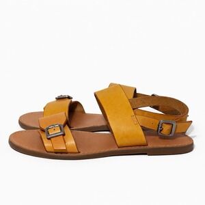 MADEWELL The Boardwalk Buckle Sandal Cognac Smooth Leather Sz 7